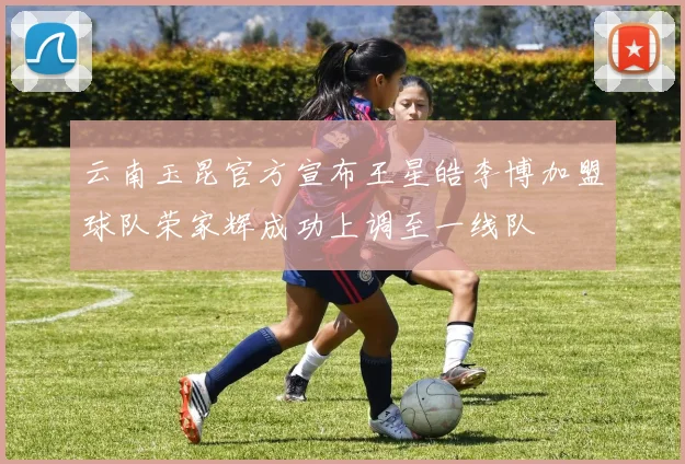 云南玉昆官方宣布王星皓李博加盟球队荣家辉成功上调至一线队